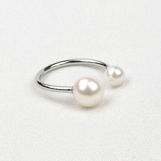 Double Pearl Ring - Akoya Pearl 5.0-7.5mm