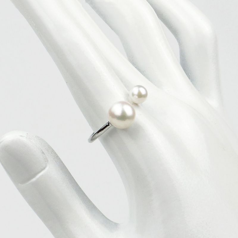 Double Pearl Ring - Akoya Pearl 5.0-7.5mm