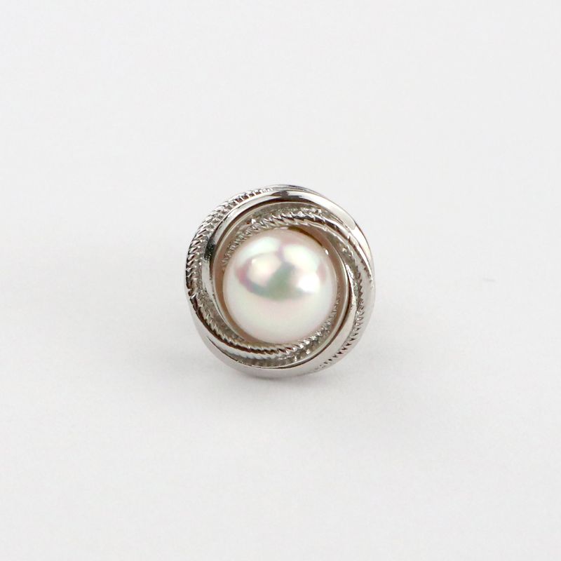 Rope Motif Pin - Akoya Pearl 7.0-7.5mm