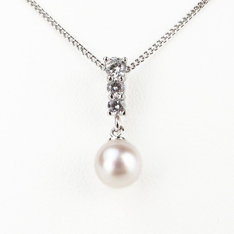 Pendant - Akoya Pearl Cubic Zirconia Line 7.0-7.5mm