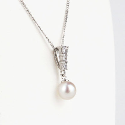 Pendant - Akoya Pearl Cubic Zirconia Line 7.0-7.5mm