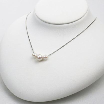 Triple Pearl Slide Necklace - Akoya Pearl 6.0-8.5mm