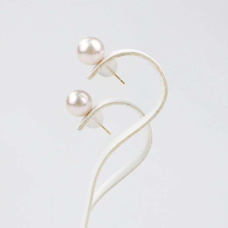 Boucles d'oreilles à tige - Perle Akoya 7,5-8,0 mm