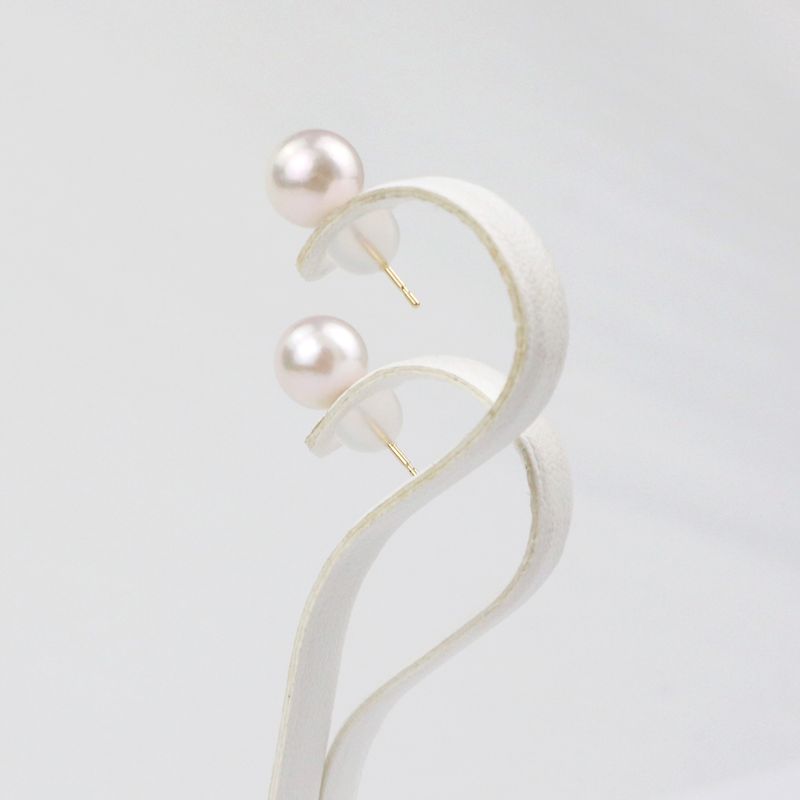 Boucles d'oreilles à tige - Perle Akoya 7,5-8,0 mm