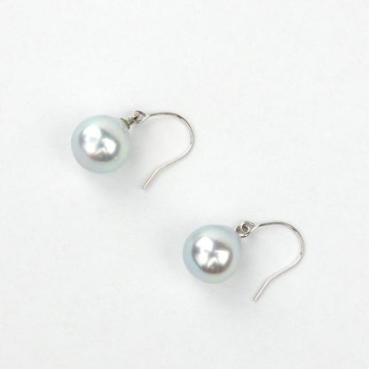 Hook Earrings - Untreated Akoya Baroque Pearl Natural Blue 8.0-8.5mm