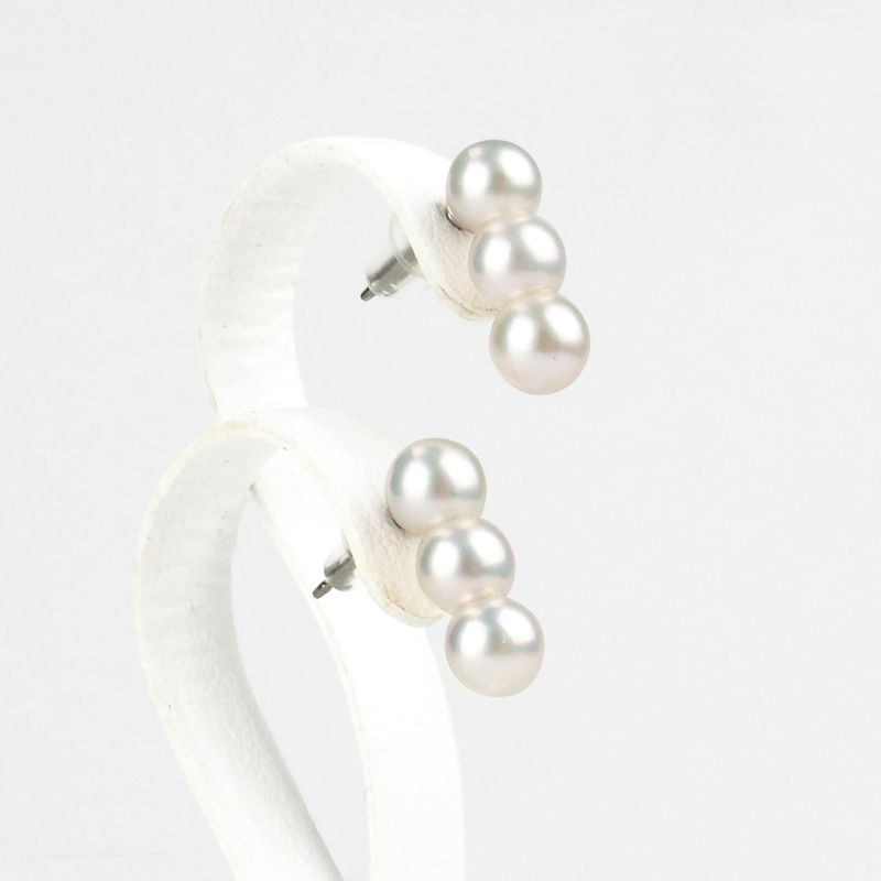 Triple Pearl Earrings - Akoya Baby Pearl 5.0-5.5mm