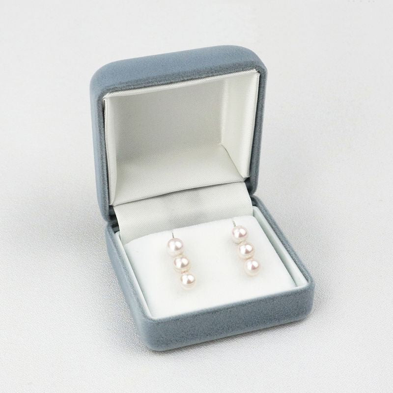 Boucles d'oreilles triples perles - Perle Akoya Baby 5,0-5,5 mm