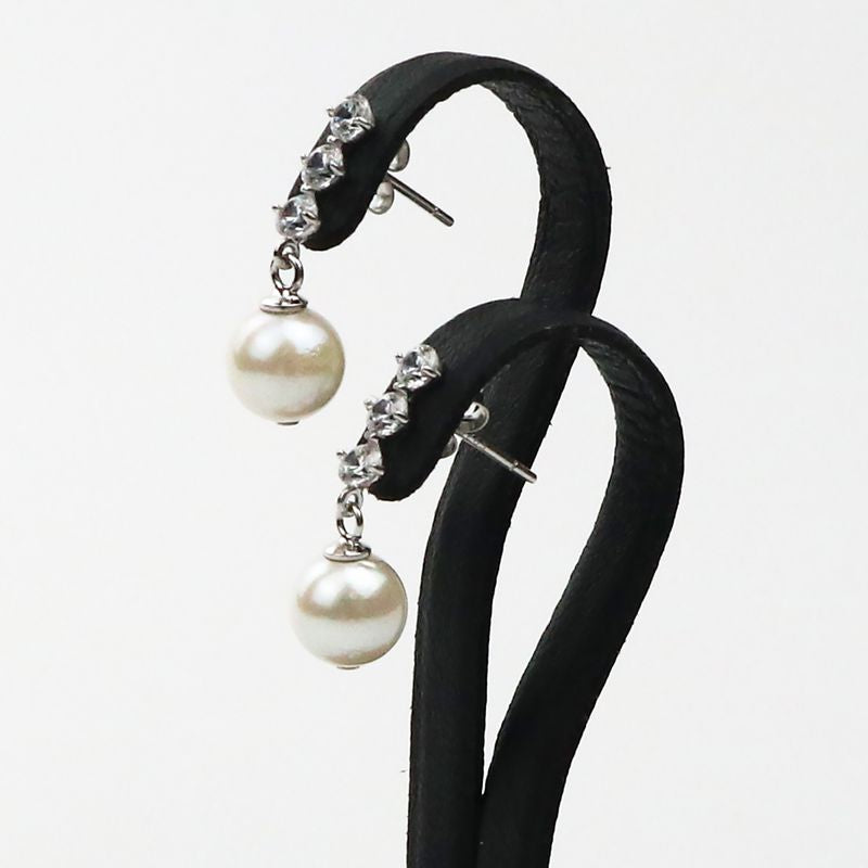 Boucles d'oreilles - Perle Akoya Strass 7.0-7.5mm