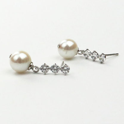 Earrings - Akoya Pearl Rhinestone 7.0-7.5mm