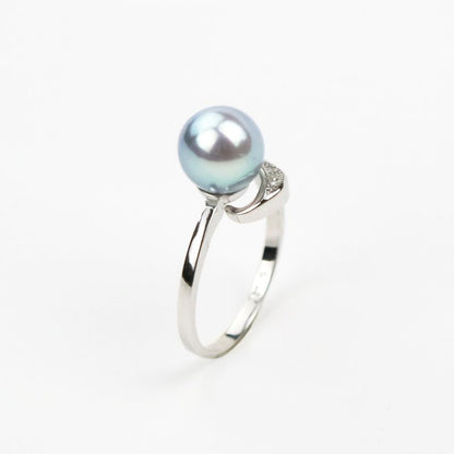 Ring - Untreated Akoya Baroque Pearl Natural Blue  8.0mmUP