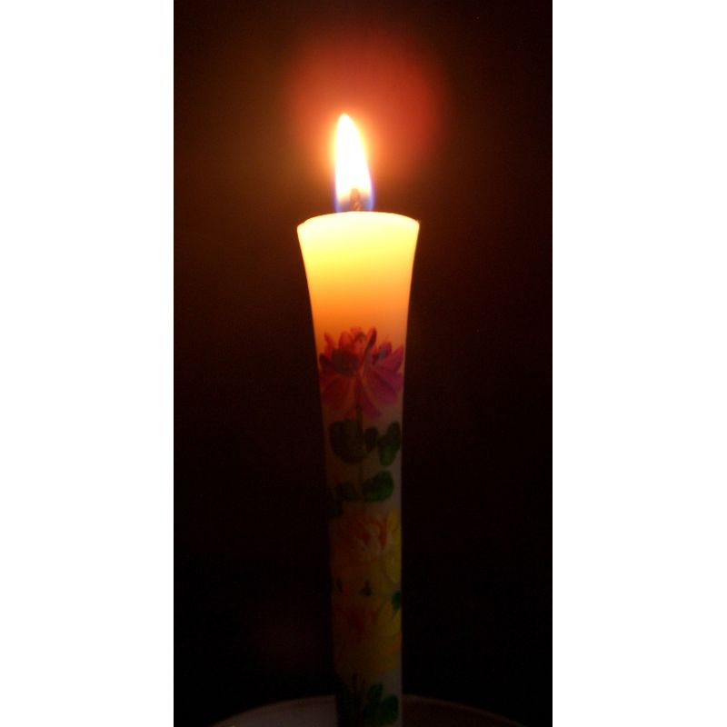 Handbemalte japanische Kerzen – Chrysantheme (Größe 3, 2er-Set)