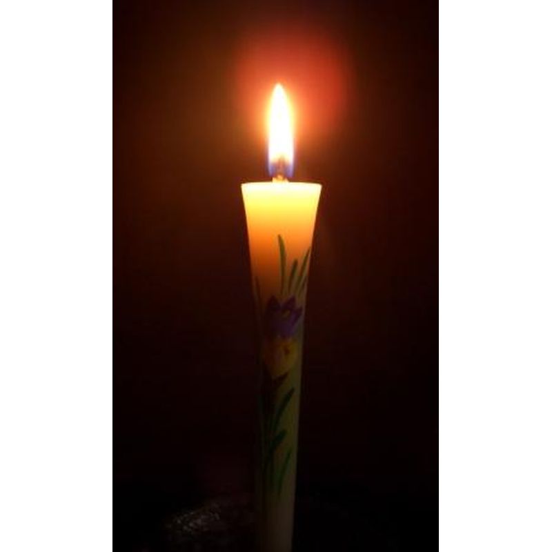 Hand-Painted Japanese Candles - Crocus (Size 3 Set of 2)