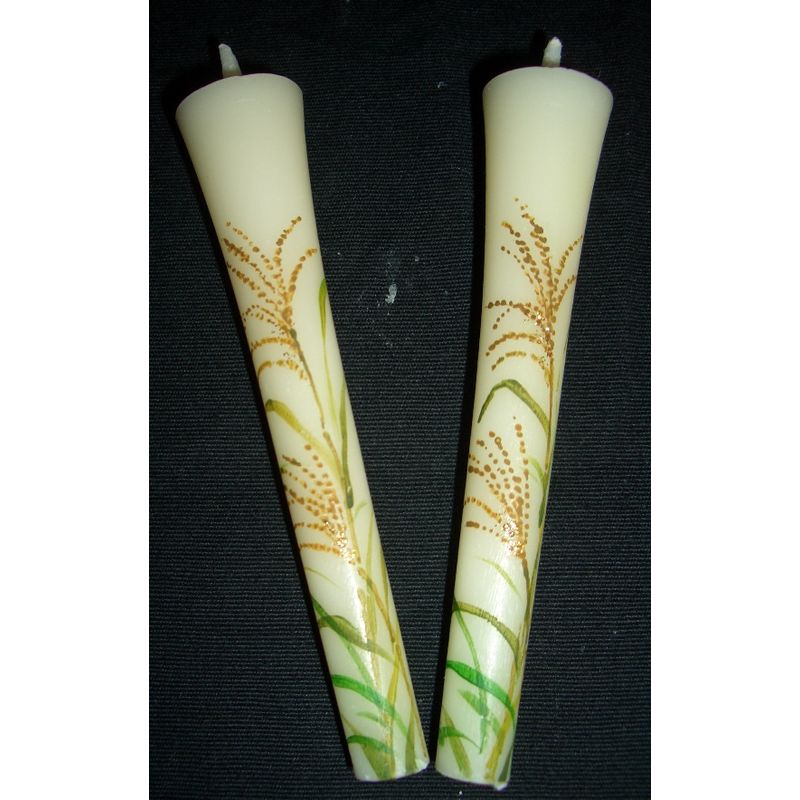 Hand-Painted Japanese Candles - Susuki (Size 3 Set of 2)