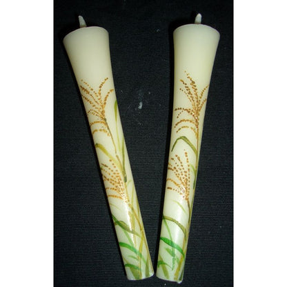 Hand-Painted Japanese Candles - Susuki (Size 3 Set of 2)