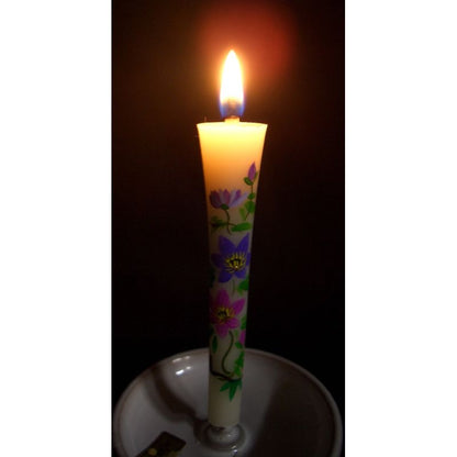 Hand-Painted Japanese Candles - Clematis (Size 3 Set of 2)