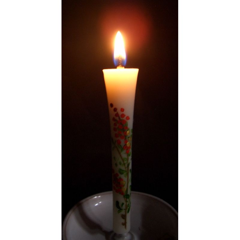 Hand-Painted Japanese Candles - Nanten (Size 3 Set of 2)