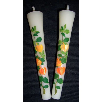 Handbemalte japanische Kerzen – Hozuki (Größe 3, 2er-Set)