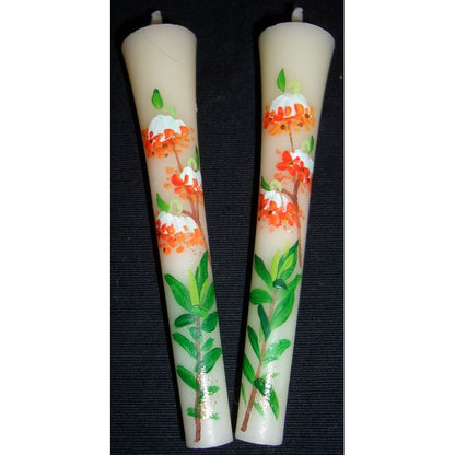 Hand-Painted Japanese Candles - Mitsumata (Size 3 Set of 2)