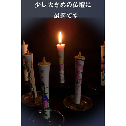 Hand-Painted Japanese Candles - Lily (Size 10 Set of 2)