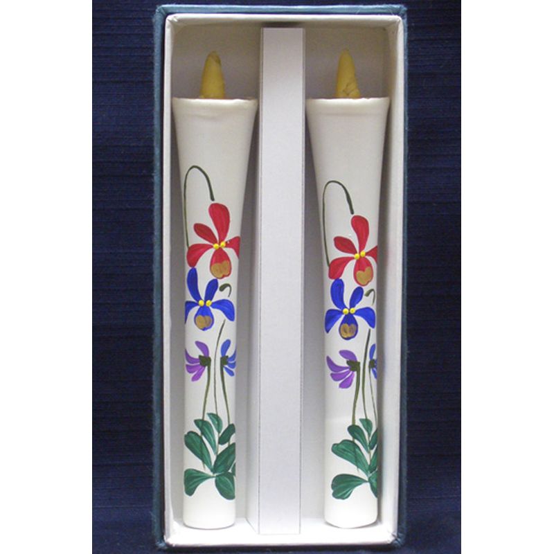 Hand-Painted Japanese Candles - Violet (Size 6 Set of 2)
