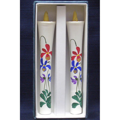 Hand-Painted Japanese Candles - Violet (Size 6 Set of 2)