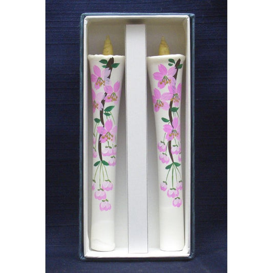 Hand-Painted Japanese Candles - Sakura (Size 6 Set of 2)