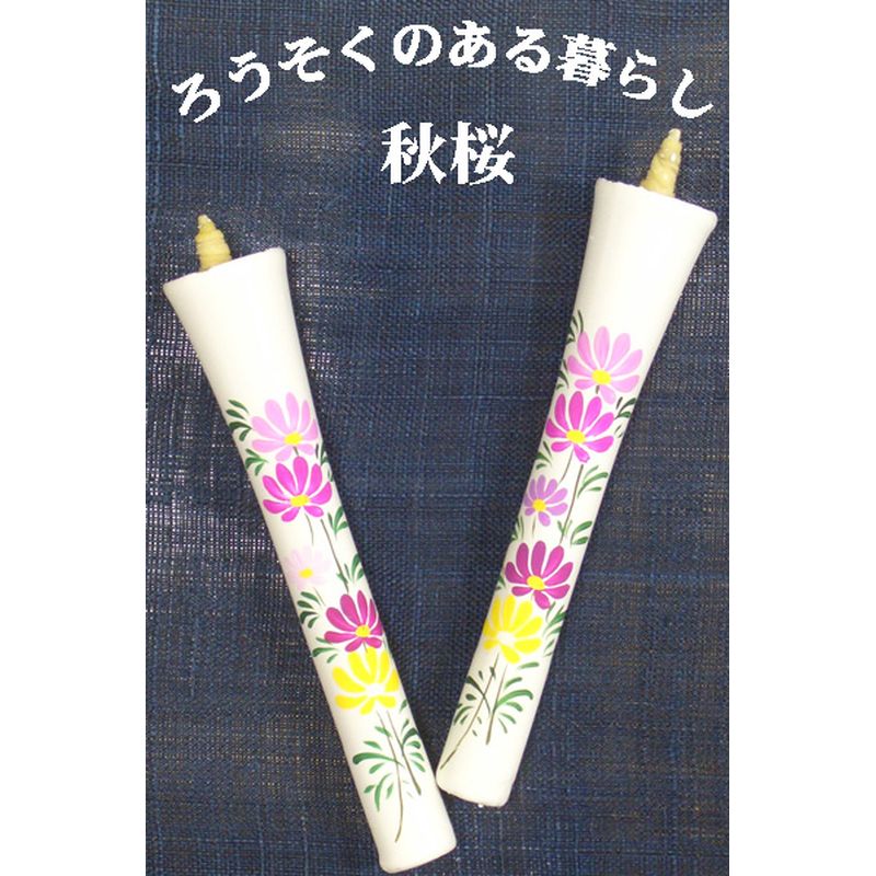 Hand-Painted Japanese Candles - Cosmos (Size 6 Set of 2)