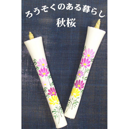 Hand-Painted Japanese Candles - Cosmos (Size 6 Set of 2)
