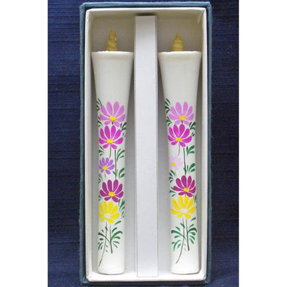 Hand-Painted Japanese Candles - Cosmos (Size 6 Set of 2)