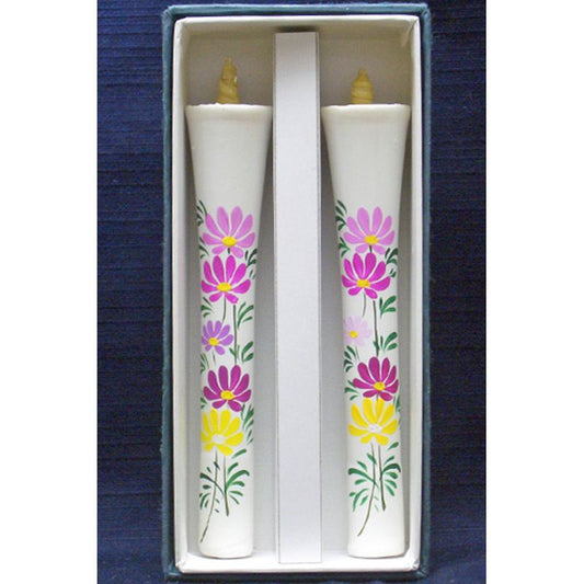 Hand-Painted Japanese Candles - Cosmos (Size 6 Set of 2)