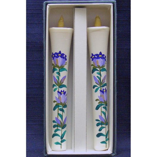 Hand-Painted Japanese Candles - Gentian (Size 6 Set of 2)