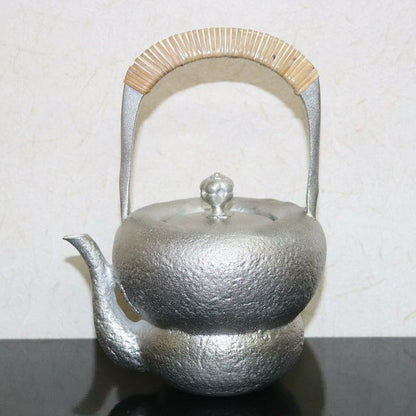 Pure Tin Teapot - Hyotan Shape