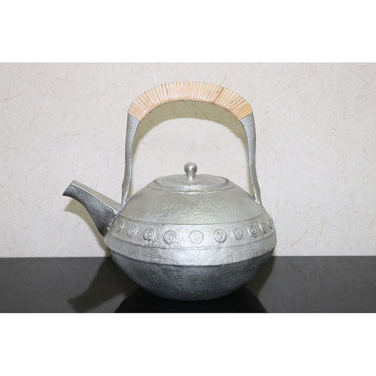 Pure Tin Teapot - Spiral Pattern Daruma Shape