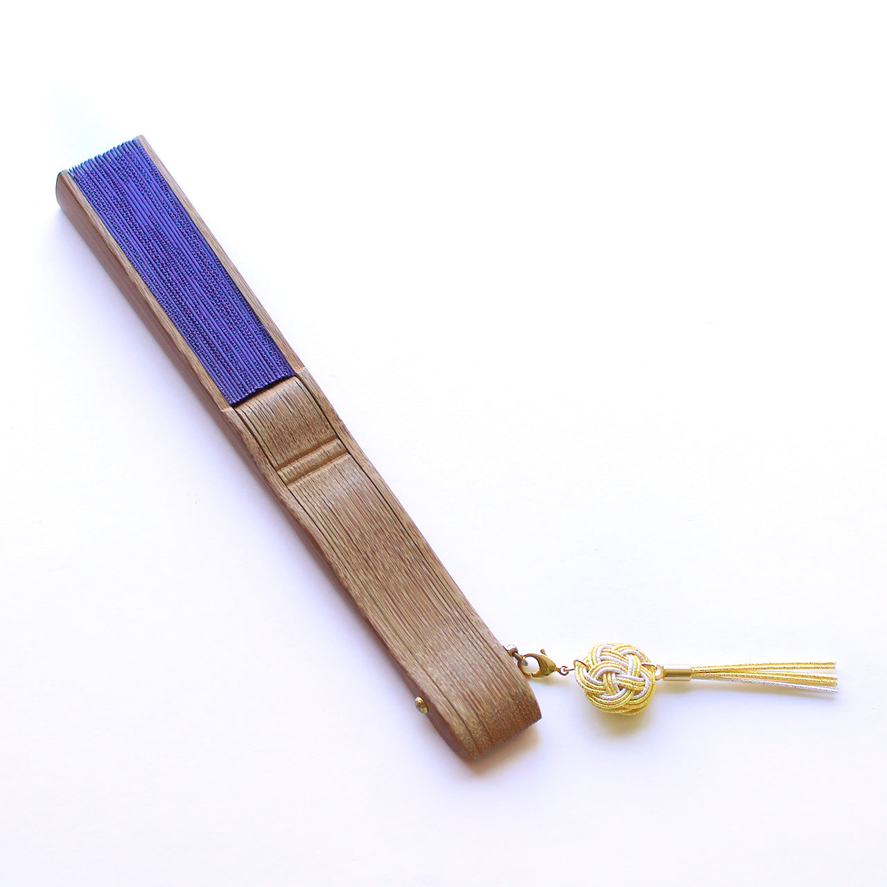 Folding Fan - MIYAKO(Blue Ichimatsu Pattern)