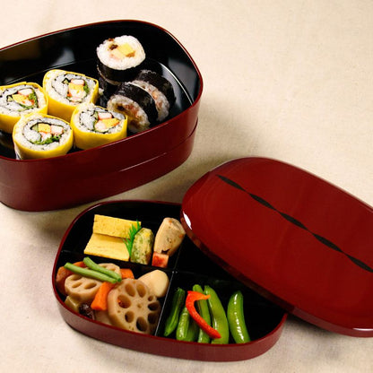 Stacking Food Box - Oval Shaped Nested Three-Tiered