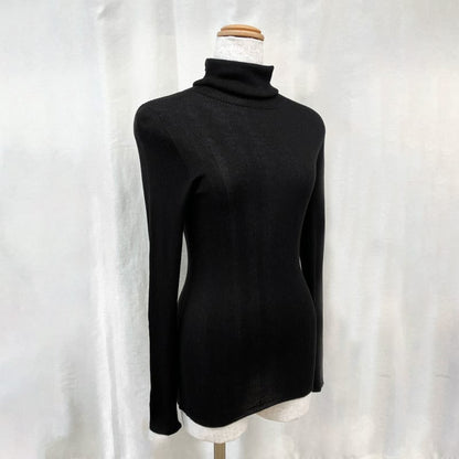 Washable Silk Knit Ribbed Turtleneck - HIMEplus