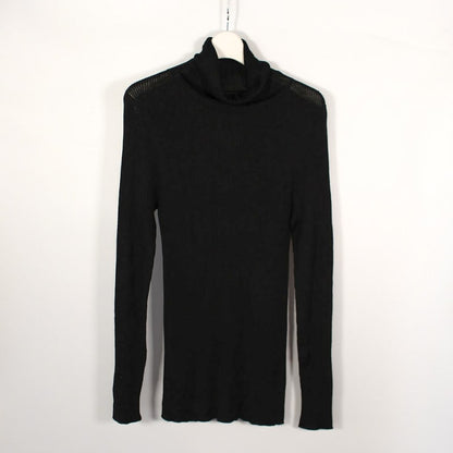 Washable Silk Knit Ribbed Turtleneck - HIMEplus