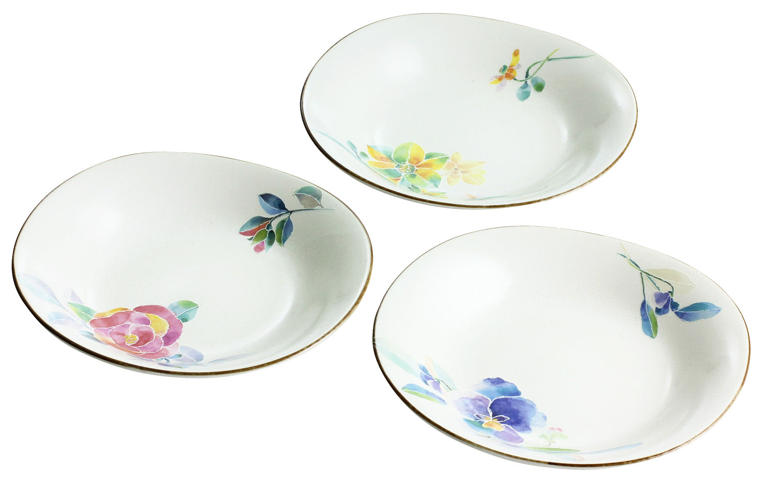 Ceramic-ai Mino Ware The language of flowers triad-intensive dish Porcelain