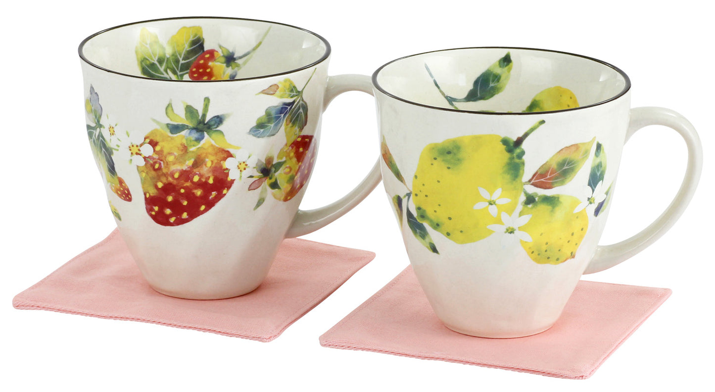 Ceramic-ai Mino Ware Sound pair mug cup of fruit Porcelain Fruits Japan 