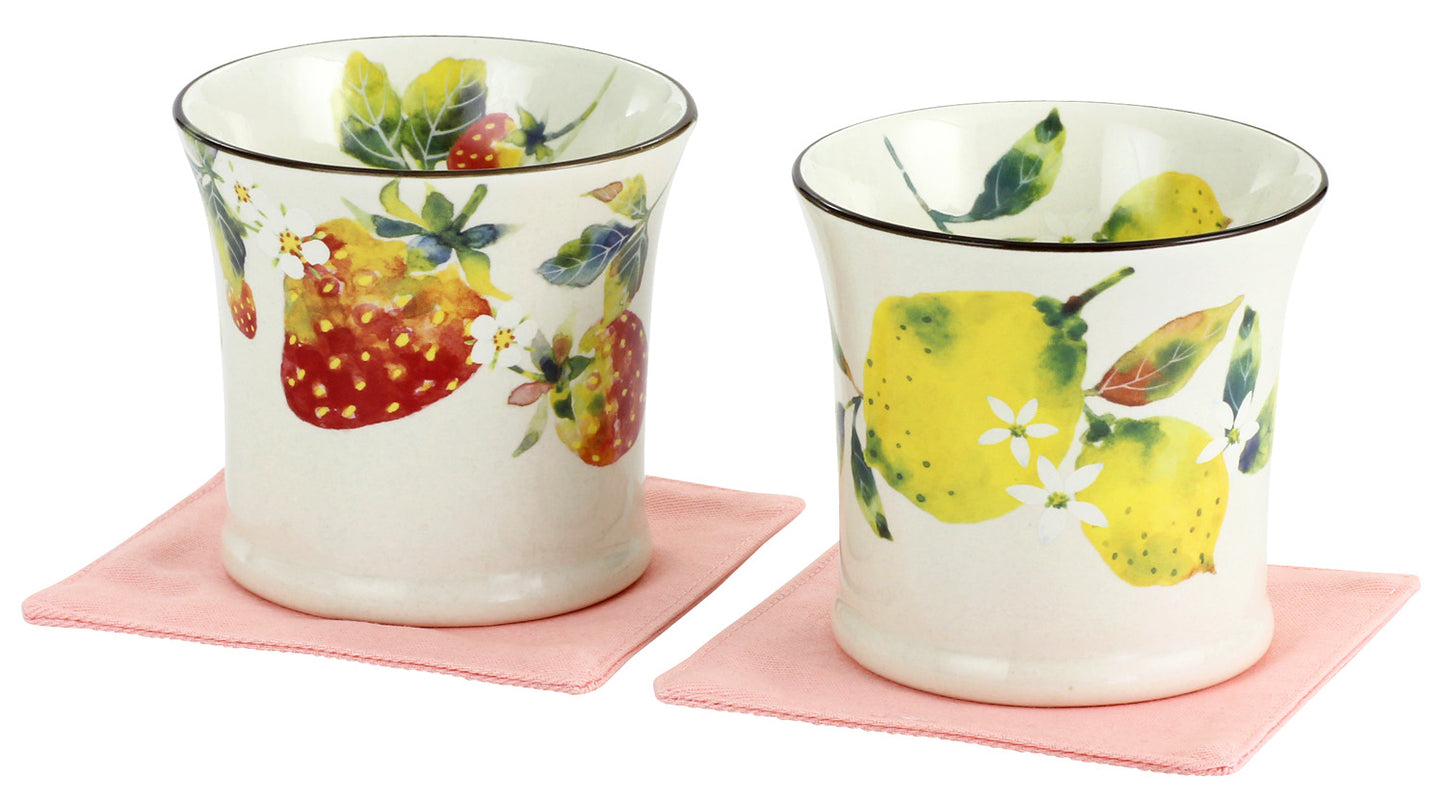 Ceramic-ai Mino Ware Sound pairs cup of fruit Porcelain Fruits Japan 