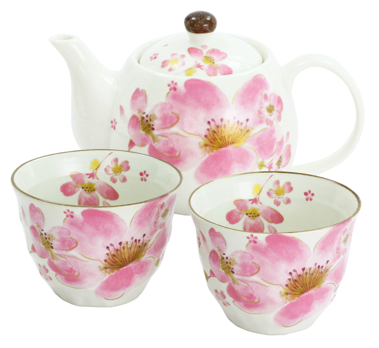 Ceramic-ai Mino Ware Hana Sayaka Pair Pot Tea Porcelain Flower Japan 