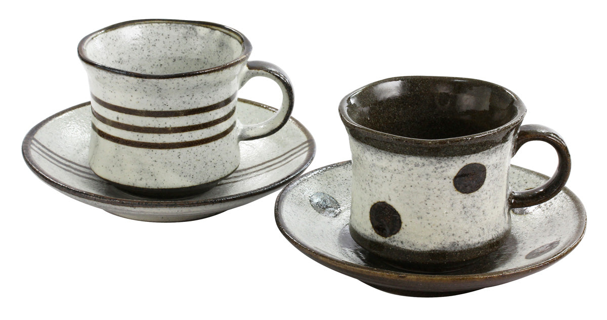 Ceramic-ai Mino Ware Brown Cafe pair coffee Porcelain Japan 