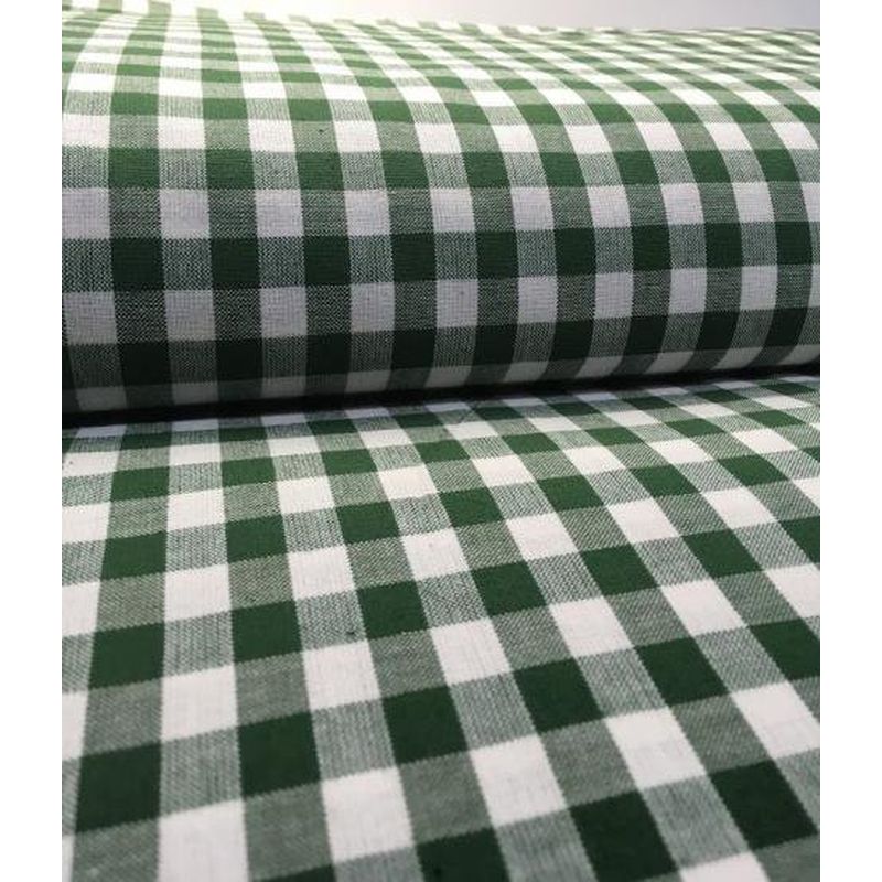 SHIMOGAWA KURUME KASURI Fabric Gingham Check Matcha White 