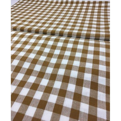 SHIMOGAWA KURUME KASURI Fabric Gingham Check Bronze Red White