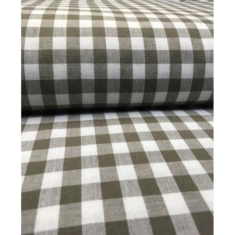 SHIMOGAWA KURUME KASURI Fabric Gingham Check Sand Beige White 