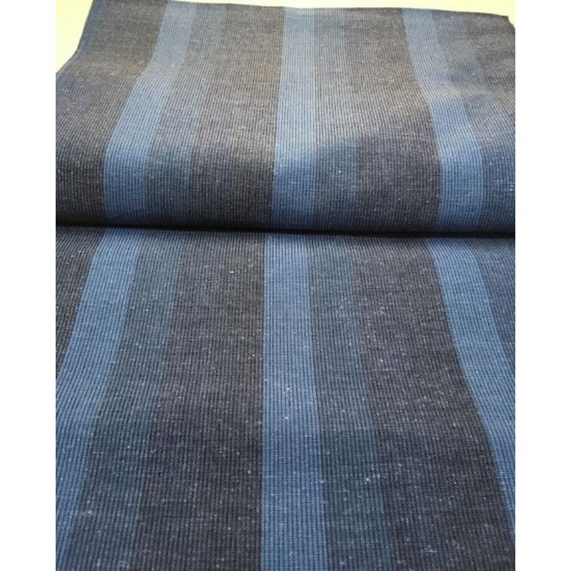 SHIMOGAWA KURUME KASURI Fabric Scratched Striped Striped Striped Striped Blue 