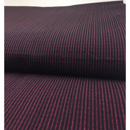 SHIMOGAWA KURUME KASURI Fabric Yame Tsumugi Striped Black Red 