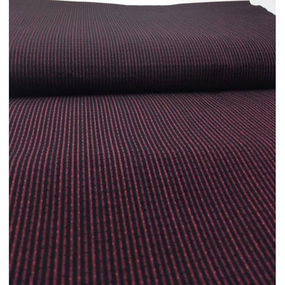 SHIMOGAWA KURUME KASURI Fabric Yame Tsumugi Striped Black Red 