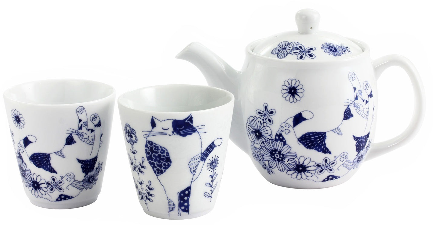 Ceramic-ai Mino Ware Ronron and Miu Pair Pot tea Porcelain Animal Japan 