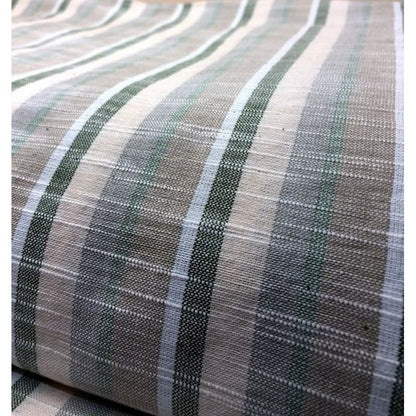 SHIMOGAWA KURUME KASURI Fabric Soft Striped Beige Green X Kinari 